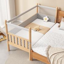 Solid wood beech spliced ​​childrens bed modern simple widened side bed mesh detachable bed baby baby extended side bed