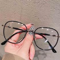2021 New TR Anti-Blue Light Glasses for Women Fashion Internet Celebrities Street Photography Plain Glasses Frames Can Be Matched with Myopia Glasses