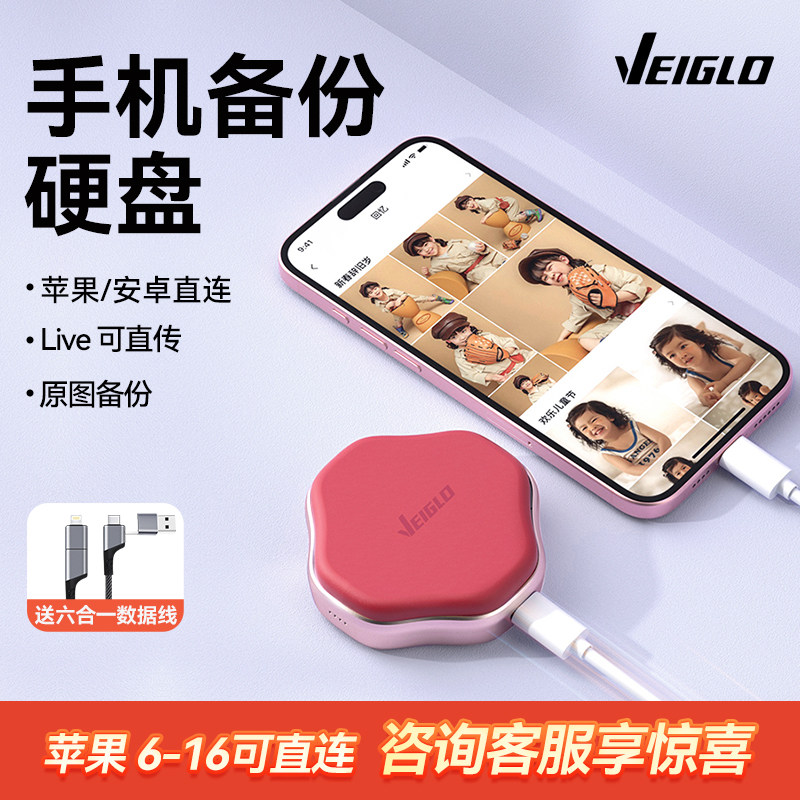 Мобильный твердотельный накопитель VEIGLO mobile phone backup treasure 1T подходит для хранения фотографий iphone Huawei на компьютере двойного назначения Изображение 1