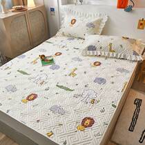 Customized pure cotton bed sheet pure cotton childrens single anti-slip quilted tatami bed cover suitable for all seasons non-traveling bed