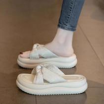 Gentle wind flip-flops for women summer new style casual platform slippers with skirts evening beach shoes