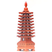 9-story Wenchang Tower peach wood nine-story wood carving tower student home bedroom desk decoration Wenchang Tower ornaments