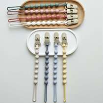 Nordic style new plastic clip silicone chain baby toy molar stick teether silicone chain pacifier anti-lost rope