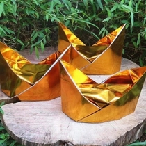 Horseshoe gold hand-folded semi-finished official hat treasure for gods and Buddhas