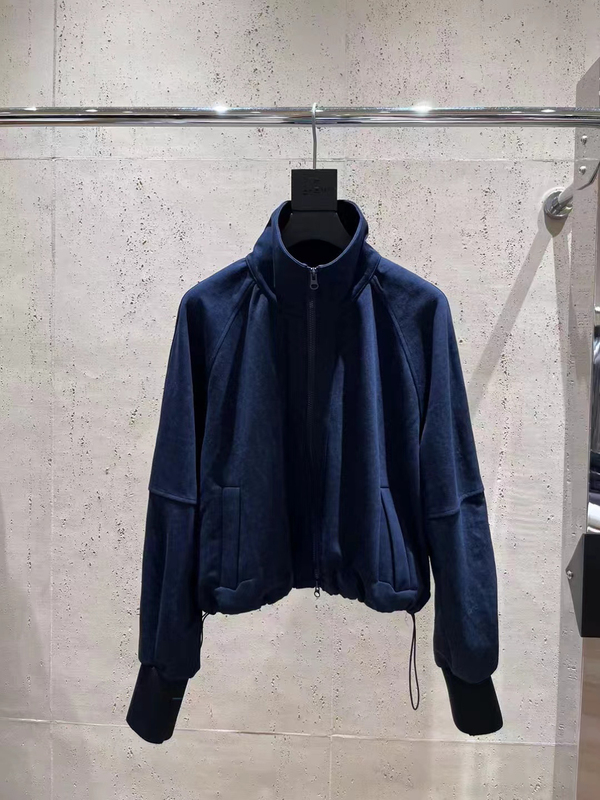 2024 Autumn Simple Stand Collar Oversized Zipper Cardigan Casual Fashion Versatile Short Jacket Sweatshirt for Women with Adjustable Features