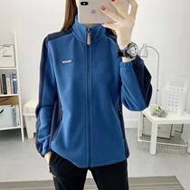 Spring polar fleece jacket hiking mountaineering jacket womens off-white color matching thickened autumn and winter warm fleece pants suit