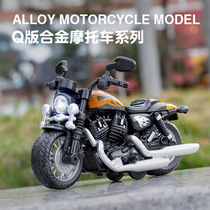 Alloy motorcycle model simulation racing car pull-back sound and light motorcycle resistant to fall childrens toy car gift boy car