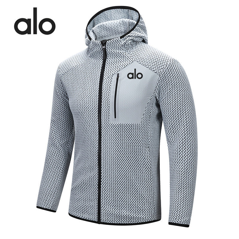 2026 New Alo Outdoor Sports Sweatshirt Men's Long-Sleeved Breathable Quick-Drying T-Shirt Plush Cationic Hooded