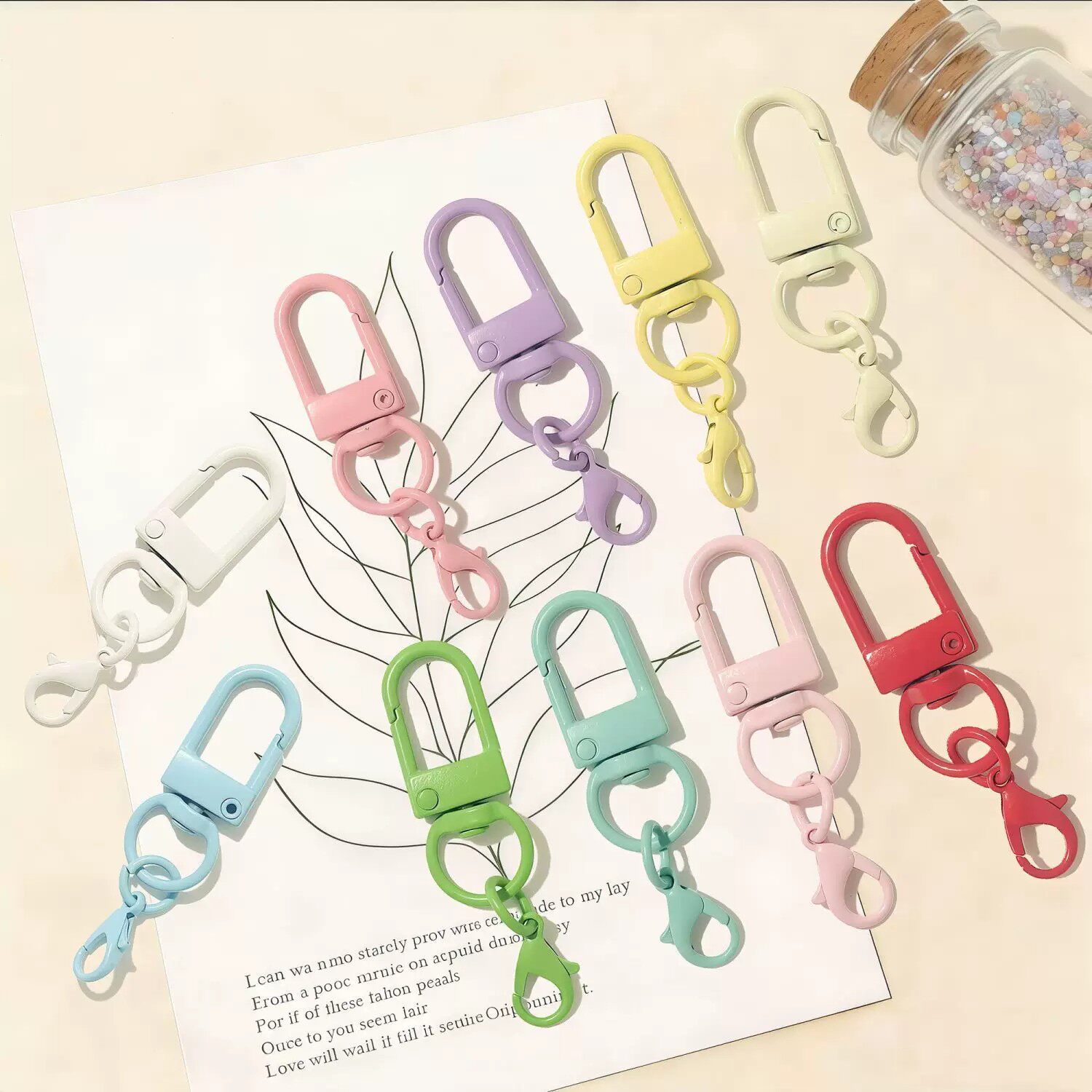 Dopamine Keychain Lobster Clasp Ring Chain DIY Materials U-Shaped Keychain Metal Swivel Clasp Universal Clasp