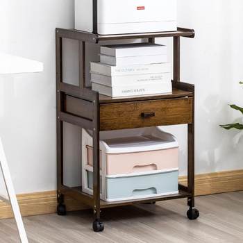Office printer storage rack floor-standing mobile multi-layer storage rack placing fax rack file cabinet bamboo