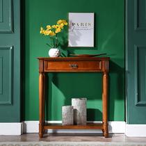 Solid wood narrow porch American style close table long porch table against the wall small porch walking decorative cabinet ultra-thin porch cabinet