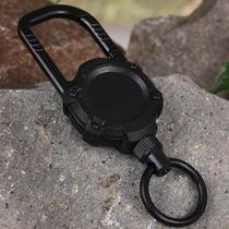 Work card highly elastic retractable wire rope key ring ring anti-lost stretch retractable hanging buckle automatic easy-pull