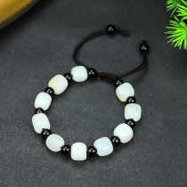 Bao Xie Zhen Selection Natural Afghan White Jade Small Square Bracelet Same Style for Couples
