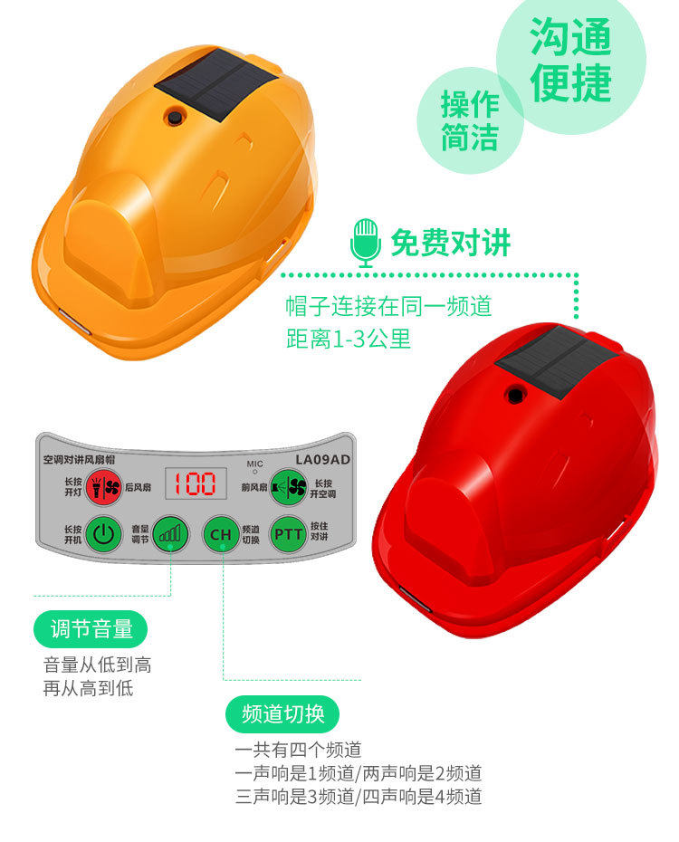 Фанаты Cap 带双风扇安全帽子工地安全帽内置太阳能空调帽可充电头盔空调制冷 No brand