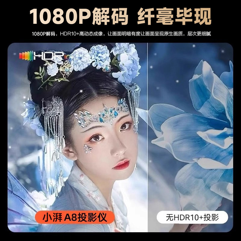 [No Curtain Needed] Skyworth Xiaopai 2025 New Projector for Home Use, Ultra-High Definition, Bedroom Wall Projection, Mobile Screen Mirroring, Living Room Smart Home Theater, Small Dormitory Student Portable Projector