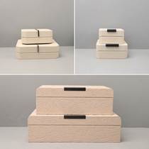 Weaving and weaving extremely vivid leather gold simple leather pattern jewelry storage box decorations living room bedroom dressing table home decorations
