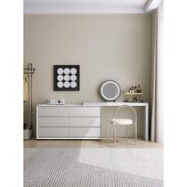 Taiwanese Italian style minimalist dressing desk retractable solid wood bedroom TV cabinet with modern paint computer bucket body cabinet