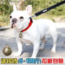 Dog bell collar small and medium-sized dogs pure copper bell cat teddy dog ​​collar neck collar traction rope pet supplies