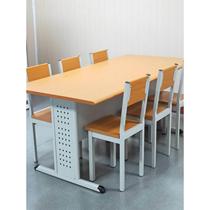 Steel-wood reading table library chair reading room table and chair combination reading table steel bookshelf school training table