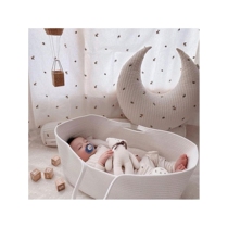 Newborn baby portable basket woven cotton baby sleeping basket out-and-out portable crib mid-bed mobile