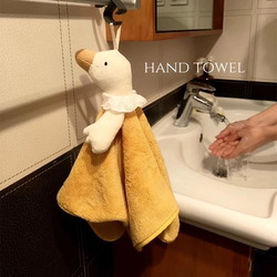 Big Goose Wipe Hand Towel Hanging Cute Super Absorbent Kitchen Bathroom thickened Towel Handkerchief Bathroom Coral Fleece