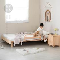 Wait for a few pieces of wood Prairie Bed Solid Wood Childrens Bed Cream Wind Bed Home Bedroom Boys and Girls Special Montessori Bed
