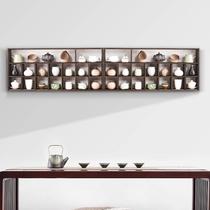 Solid wood built teacup rack Duobao Pavilion Chinese style Bogu rack tea set storage display rack teapot storage wall hanging tea rack