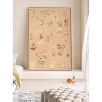 Cream style decorative painting sofa background wall entrance niche literary girl heart bedroom mural living room aisle hanging painting