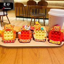 Creative Year of the Dragon Good Luck Keychain Cartoon Decompression Year of the Dragon Mascot Couple Bag Pendant Gift