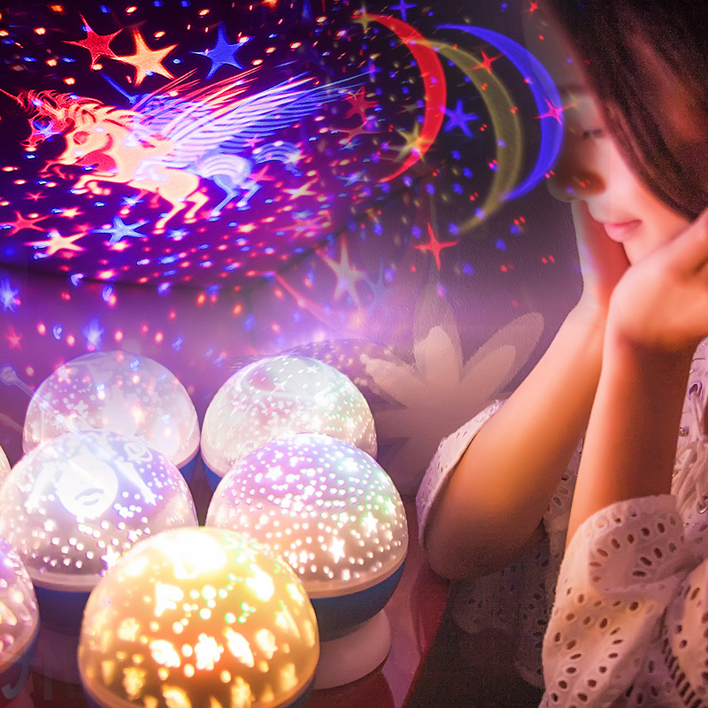 Starry Sky Light Projector Swivel Maiden Heart Ocean Full Star light Children's birthday present Bedroom Sleep Little Night Lights