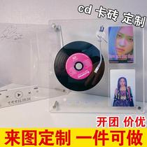 CD small card display stand group promotion with groove board card brick printing customized album 3-inch card photo frame desktop ins decoration