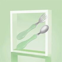 Children Learn To Eat Training Spoons Auxiliary Food Fork