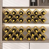 Red wine rack light luxury high-end display rack grid wine storage rack wine bottle holder placed obliquely in the wine cabinet