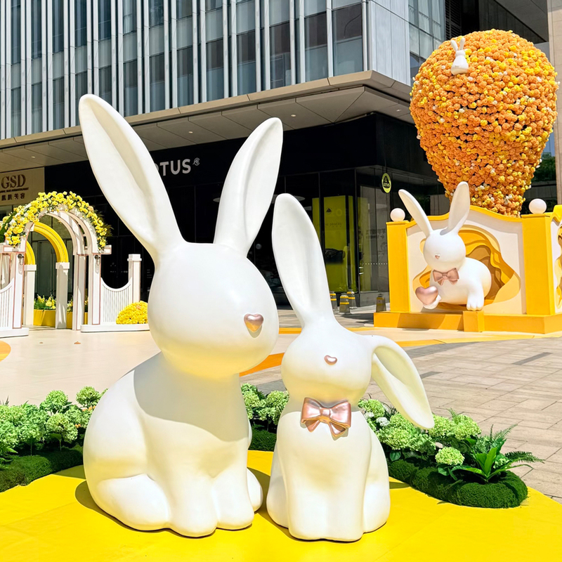 Fiberglass Internet-Famous Cartoon Rabbit Model Large Ornament for Outdoor Scenic Spots and Parks, Photo-Taking and Traffic-Attracting Figurine Sculpture Fiberglass Internet-Famous Cartoon Rabbit Model Large Ornament for Outdoor Scenic Spots and Parks, Photo-Taking and Traffic-Attracting Figurine Sculpture