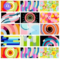 Colorful geometric shape transition clip transition animation AE file dynamic effect dynamic demonstration video AEP template