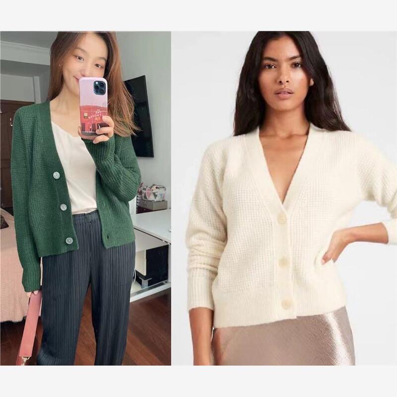 Banana Republic Classic Waffle Wool Cardigan Jacket 2 Colors in Stock