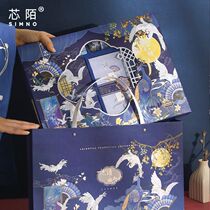 National style handbook set gift box high-looking ancient style handbook girls notebook hot stamping handbook tool set
