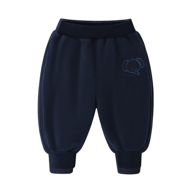 Baby Clothes Composite Fleece Long Pants Winter Wear for Boys and Girls, Children's Fleece-Lined Thickened Warm Long Pants