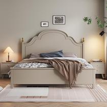 Guangdong Foshan American bed all solid wood modern simple French double bed 1 8m light luxury master bedroom two meters two large bed