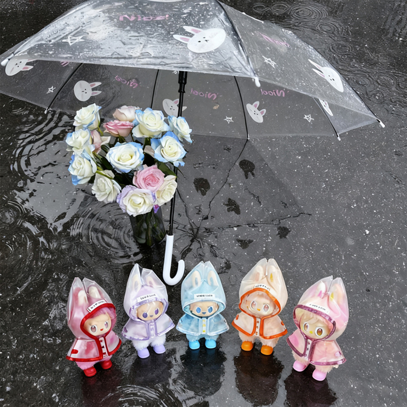 Labubu Third-Generation Doll Clothes 17cm Doll Pendant Toy Clothes Front High-Energy Labubu Raincoat Clothing Set