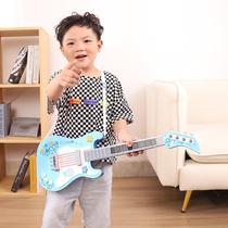 Childrens ukulele sound and light music beginner small guitar simulation playable musical instrument toy guitar for boys and girls