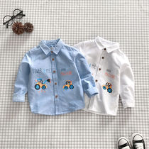 Balabala baby shirt long-sleeved pure cotton 2023 new spring and autumn boys and childrens clothing childrens spring tops children