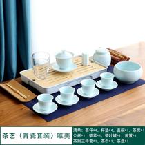 High-end new tea art teaching tea set covered bowl childrens tea art training four cups of black tea portable travel kung fu tea set