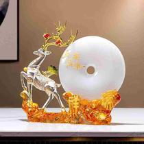 High-end safety buckle lucky deer ornaments light luxury high-end living room entrance TV cabinet wine cabinet decorations moving to a new home