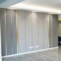 Bamboo fiber TV background wall 2023 new integrated wall panel light luxury living room wall panel PET carbon crystal large board