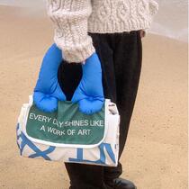 Foldable picnic mat filled with cotton handle moisture-proof mat outdoor portable waterproof picnic cloth spring outing cushion ins style 1