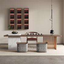 High-end new Chinese style light luxury Zen slate tea table and chair combination tea room tea house boss office model room for tea making