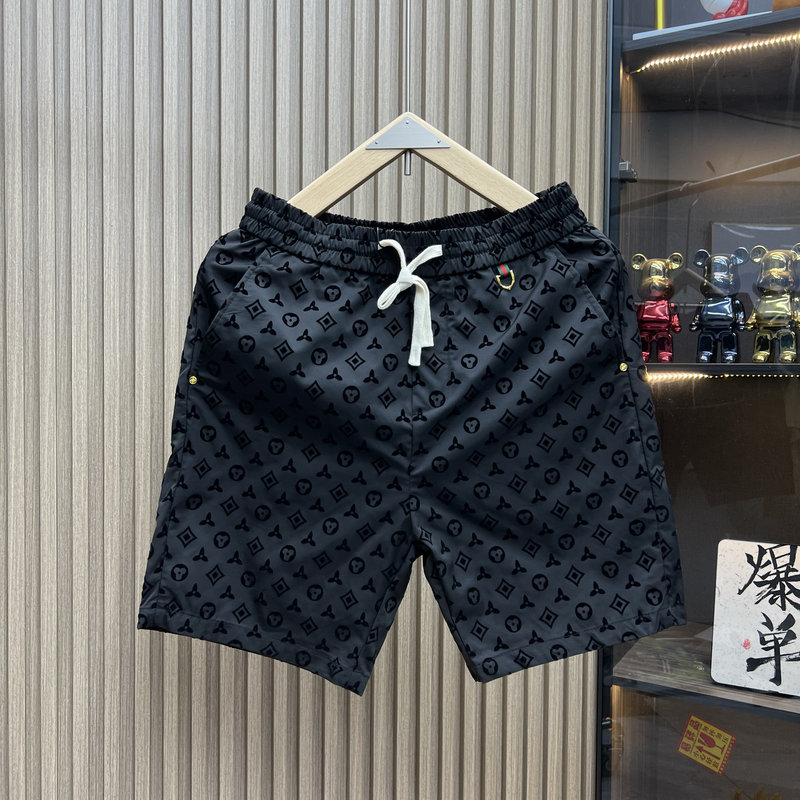 Lvаfgн2026 Trendy Brand Flocked Printed Shorts Men's Summer Thin Five-Point Shorts European Style Youth Casual Quick-Drying Lvаfgн2026 Trendy Brand Flocked Printed Shorts Men's Summer Thin Five-Point Shorts European Style Youth Casual Quick-Drying