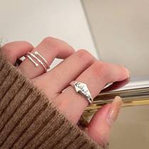 Yinruitai s925 sterling silver super exquisite irregular bamboo ring womens ins style Korean style fashion ring versatile style