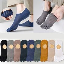 Mens Cotton Low Cut Socks Toe Socks Summer Breathable Crew